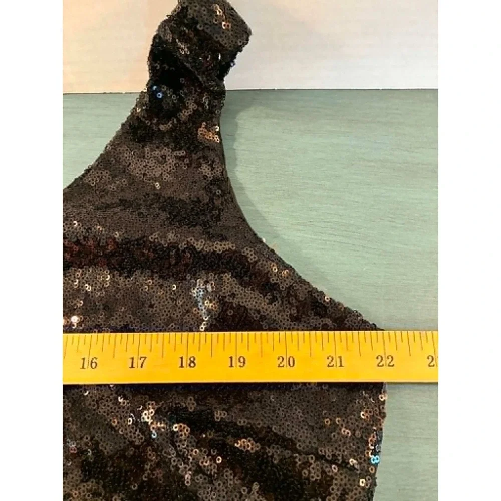 Rue21 Womens 2X Black Sequin Tank Top Sleeveless Party Clubwear Glam Stretch